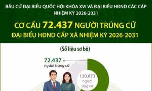 Cơ cấu 72.437 người trúng cử đại biểu HĐND cấp xã nhiệm kỳ 2026-2031