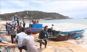 Dừng trục vớt ghe, thuyền của ngư dân Bình Định bị chìm vì thời tiết xấu