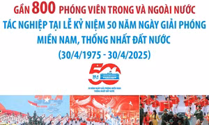 Khoảng 800 phóng viên trong và ngoài nước tác nghiệp tại Đại lễ 30/4