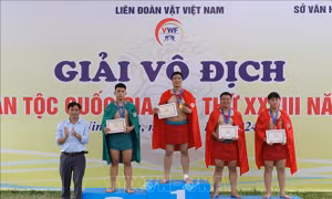 Giải vô địch vật dân tộc Quốc gia lần thứ 28: Đoàn Hà Nội xếp thứ Nhất