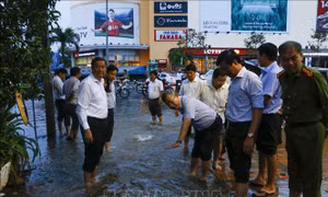 Lãnh đạo thành phố Cần Thơ kiểm tra thực địa khi triều cường vượt mức lịch sử