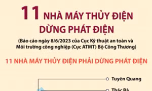 11 nhà máy thủy điện dừng phát điện