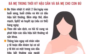 Chăm sóc sức khỏe tại nhà bà mẹ trong thời kỳ hậu sản và bà mẹ cho con bú mắc COVID-19 