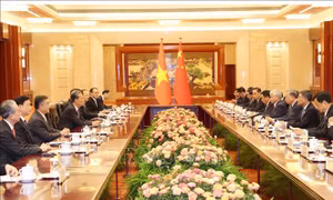 Tổng Bí thư, Chủ tịch nước Tô Lâm hội kiến Ủy viên trưởng Nhân đại toàn quốc Trung Quốc 