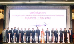 Tổng Bí thư Tô Lâm chứng kiến VietJet Air công bố đường bay thẳng Singapore - Phú Quốc