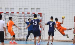 Đội nam Hà Nội thắng Yên Bái ở trận khai mạc môn Bóng ném trong nhà