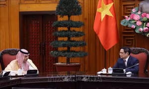 Thủ tướng Chính phủ Phạm Minh Chính tiếp Bộ trưởng Ngoại giao Saudi Arabia Faisal Bin Farhan Al Saud