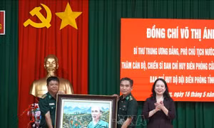 Phó Chủ tịch nước Võ Thị Ánh Xuân thăm, động viên Bộ đội Biên phòng An Giang