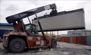 Lượng hàng container thông qua cảng biển tăng mạnh
