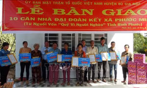 Bình Phước: Trao nhà Đại đoàn kết cho hộ nghèo huyện biên giới Bù Đốp