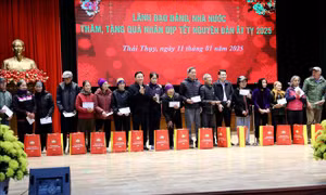 Phó Chủ tịch Quốc hội Nguyễn Khắc Định trao quà Tết tại Thái Bình