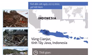 252 người thiệt mạng trong trận động đất tại tỉnh Tây Java, Inonesia
