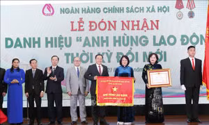 Ngân hàng Chính sách xã hội đón nhận danh hiệu AHLĐ thời kỳ đổi mới