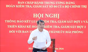 Thông báo kết quả giám sát Đợt 1 đối với Ban Thường vụ Thành uỷ Hải Phòng