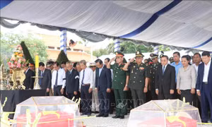 Long An: Tổ chức đón nhận, truy điệu, an táng 122 hài cốt liệt sỹ