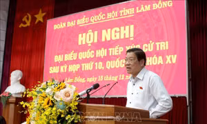 Trưởng Ban Nội chính Trung ương Phan Đình Trạc tiếp xúc cử tri tại Lâm Đồng
