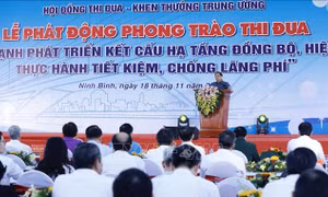 Thủ tướng phát động thi đua 'Đẩy mạnh phát triển kết cấu hạ tầng đồng bộ, hiện đại; thực hành tiết kiệm, chống lãng phí'