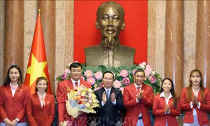 Chủ tịch nước biểu dương các 'gương mặt vàng' của Đoàn Thể thao Việt Nam 