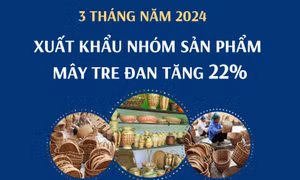Xuất khẩu nhóm sản phẩm mây tre đan tăng 22%