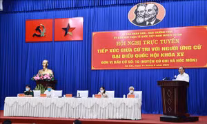 Chủ tịch nước tiếp xúc cử tri, vận động bầu cử trực tuyến tại huyện Củ Chi, TP Hồ Chí Minh
