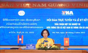 Hai cơ quan thông tấn tăng cường hợp tác thông tin tuyên truyền về tình hữu nghị Việt Nam - Lào