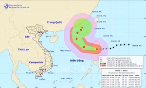 Vùng Đông Bắc Biển Đông mưa bão, gió mạnh do ảnh hưởng bão Yutu