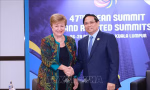 Thủ tướng Phạm Minh Chính gặp Tổng Giám đốc Quỹ Tiền tệ Quốc tế (IMF) Kristalina Georgieva