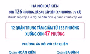 Hà Nội: Dự kiến còn 126 phường, xã sau sắp xếp (47 phường, 79 xã)