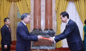 Tổng Bí thư, Chủ tịch nước Tô Lâm tiếp Đại sứ Trung Quốc đến trình Quốc thư