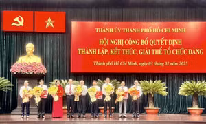 Thành ủy TP Hồ Chí Minh công bố và trao Quyết định thành lập, kết thúc, giải thể tổ chức đảng