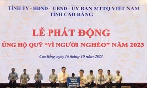 Cao Bằng: Gần 80 tổ chức, doanh nghiệp ủng hộ quỹ 'Vì người nghèo' năm 2023
