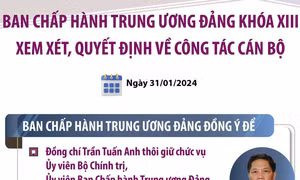 Ban Chấp hành Trung ương Đảng khóa XIII xem xét, quyết định về công tác cán bộ
