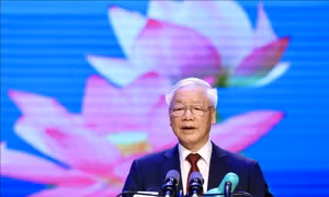 Tổng Bí thư dự lễ kỷ niệm 60 năm Ngày thiết lập quan hệ ngoại giao Việt Nam - Lào