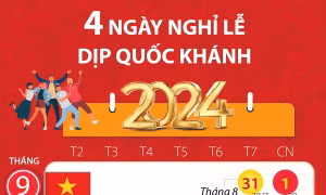 Lịch nghỉ lễ Quốc khánh năm 2024