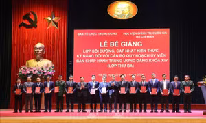 Bế giảng Lớp bồi dưỡng, cập nhật kiến thức đối với cán bộ quy hoạch Ủy viên Trung ương Đảng khóa XIV