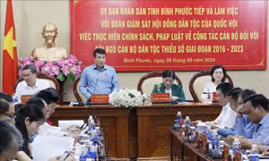 Đoàn giám sát của Hội đồng Dân tộc làm việc tại tỉnh Bình Phước