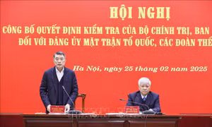 Công bố quyết định kiểm tra đối với Đảng ủy Mặt trận Tổ quốc, các đoàn thể Trung ương