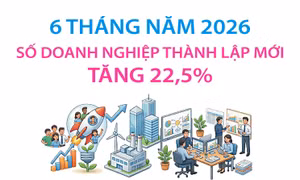 6 tháng năm 2026: Số doanh nghiệp thành lập mới tăng 22,5%