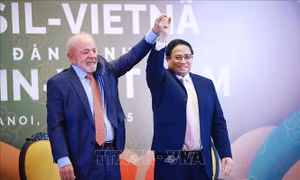 Thủ tướng Phạm Minh Chính và Tổng thống Lula da Silva cùng dự Diễn đàn kinh tế Việt Nam - Brazil