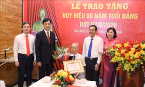Lãnh đạo Đảng, Nhà nước trao tặng Huy hiệu 80 năm tuổi Đảng cho các đảng viên lão thành