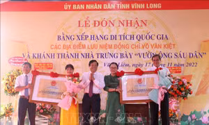 Đón nhận Bằng xếp hạng Di tích Quốc gia các địa điểm lưu niệm Thủ tướng Võ Văn Kiệt