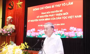 Tổng Bí thư trao đổi chuyên đề 'Kỷ nguyên phát triển mới - Kỷ nguyên vươn mình của dân tộc Việt Nam'