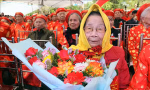 Tục lệ đẹp về tinh thần trọng thọ, đạo lý báo hiếu ở làng Hành Thiện