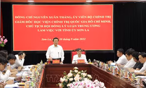 Đồng chí Nguyễn Xuân Thắng thăm, làm việc tại tỉnh Sơn La