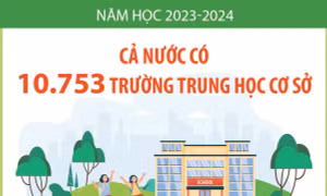 Năm học 2023 - 2024 cả nước có 10.753 trường trung học cơ sở