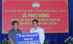 Nối vòng tay lớn ủng hộ đồng bào các tỉnh phía Bắc bị ảnh hưởng của bão, lũ