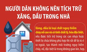 Người dân không nên tích trữ xăng, dầu trong nhà