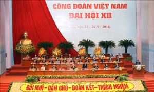 Tổng Bí thư Nguyễn Phú Trọng dự Đại hội Công đoàn Việt Nam lần thứ XII