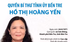 Quyền Bí thư Tỉnh ủy Bến Tre Hồ Thị Hoàng Yến