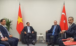 Thủ tướng Chính phủ Phạm Minh Chính gặp Tổng thống Thổ Nhĩ Kỳ Recep Tayyip Erdogan